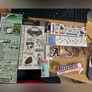 New! Baseball scrapbooking embellishments.  Selling as a 6 piece bundle